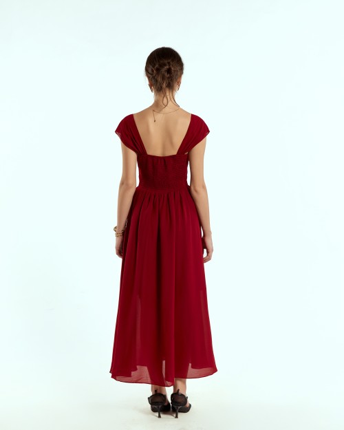 SIXDO Woven Flared Dress for Women